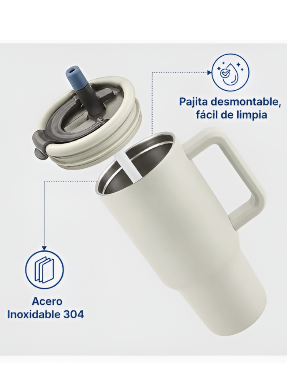 Vaso térmico de acero inoxidable con tapa a presión 2