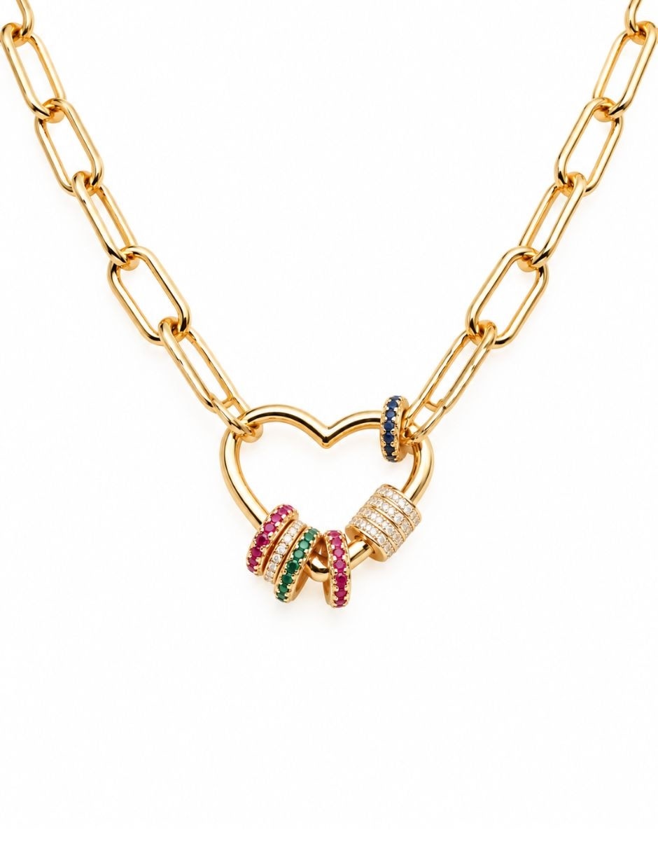 Collar con dije lúmina de acero inoxidable