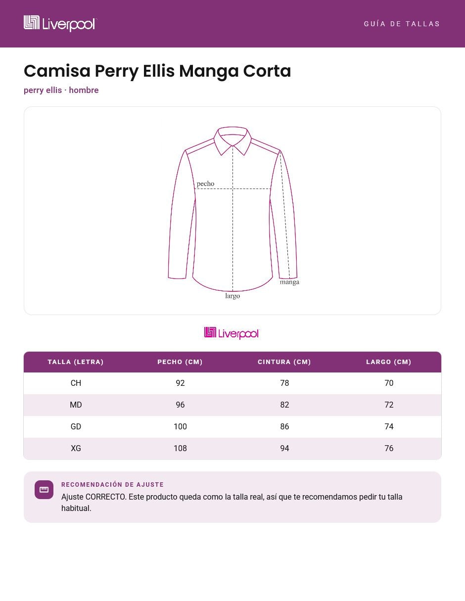 Camisa casual manga corta para hombre