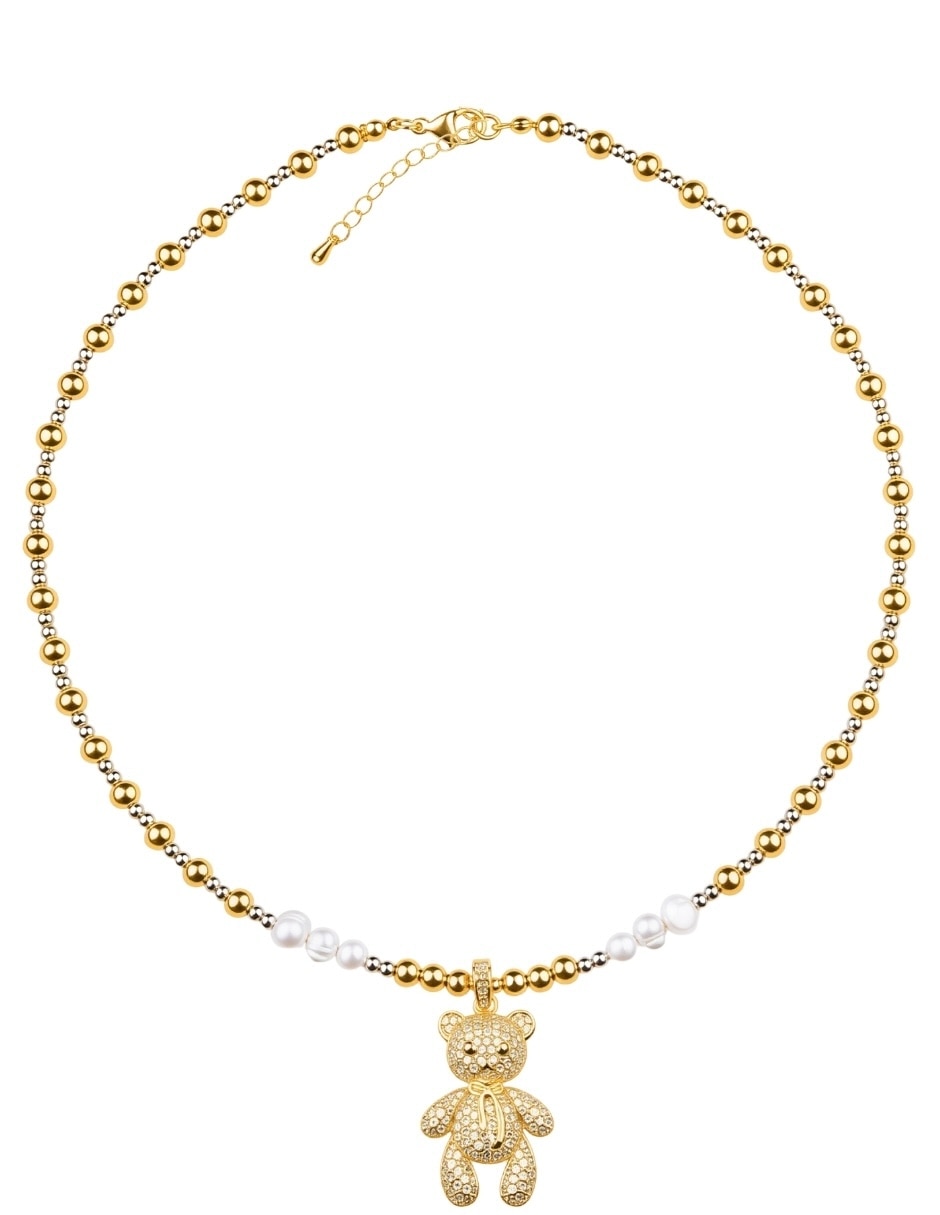 Collar con dije teddi de acero inoxidable 3