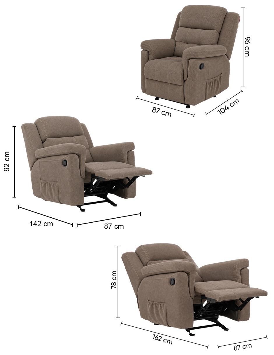 Reclinable teka de tela 9