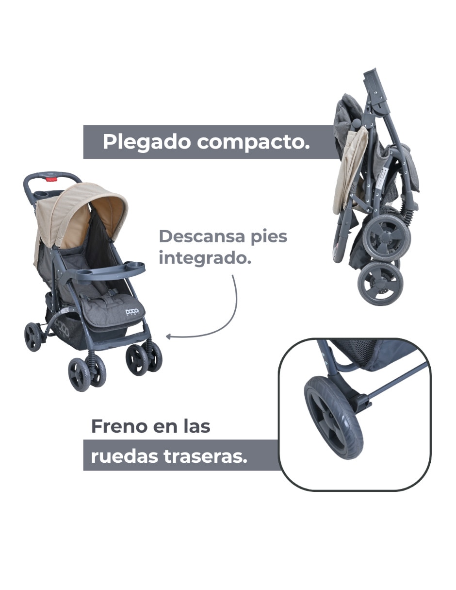 Carriola con portabebé plegable 8