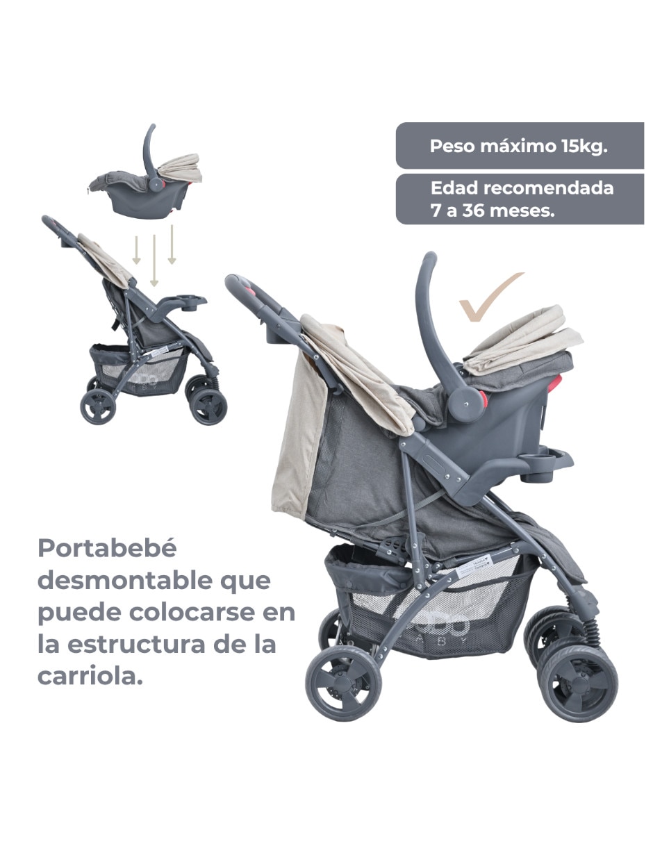 Carriola con portabebé plegable 7
