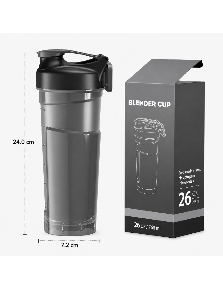 Vaso shaker de plástico con tapa rosca 5