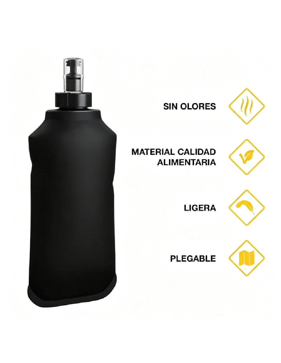 Set botella de agua de plástico con tapa push pull 500 ml 3