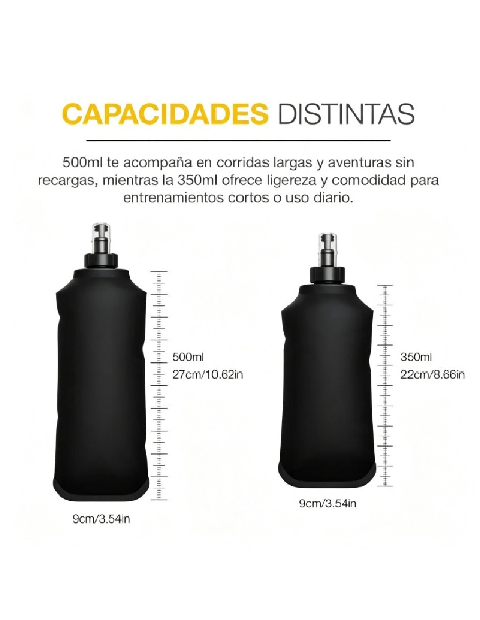 Set botella de agua de plástico con tapa push pull 500 ml 4