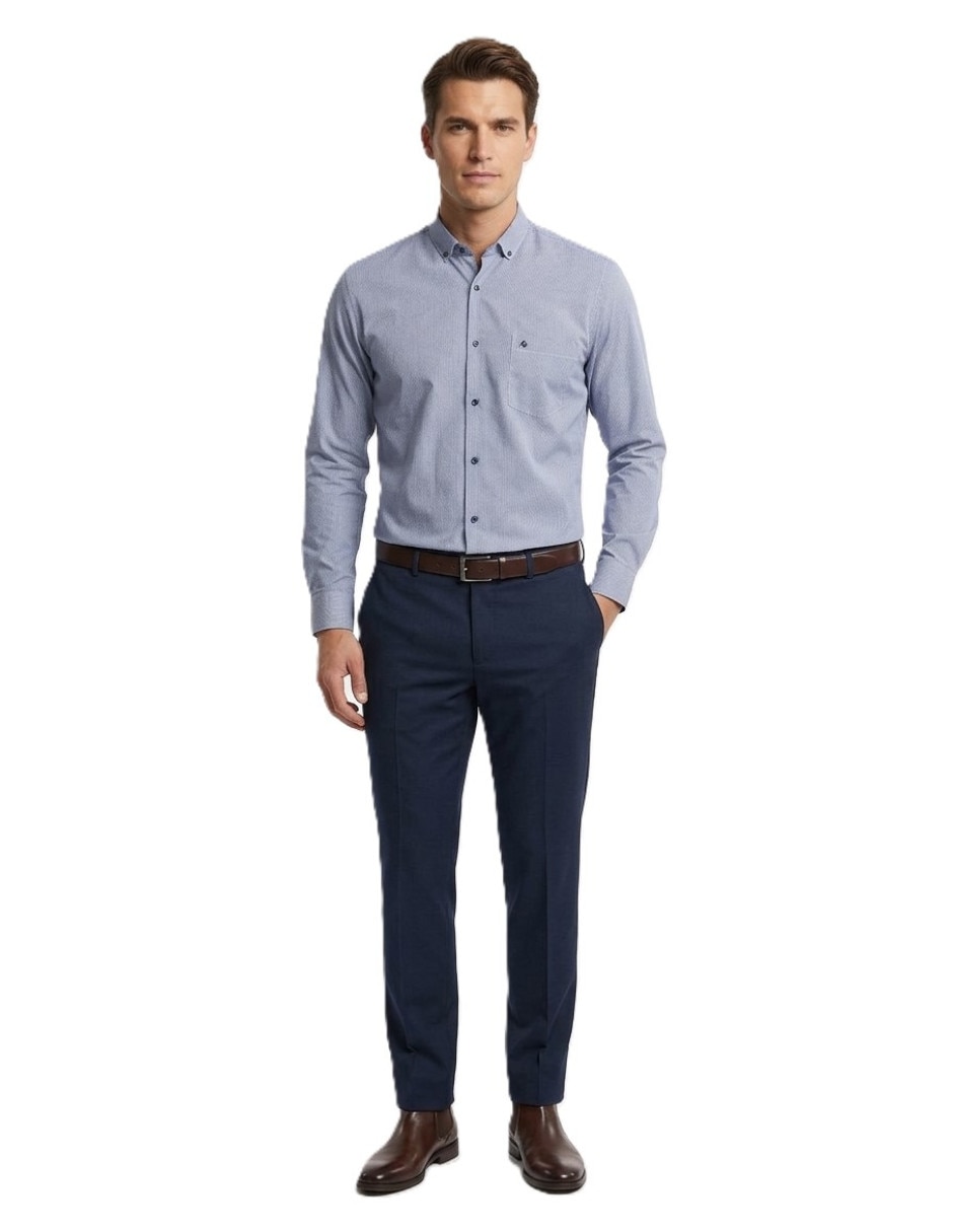 Camisa casual manga larga para hombre 2