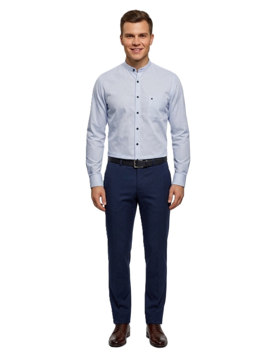 Camisa casual manga larga para hombre 4