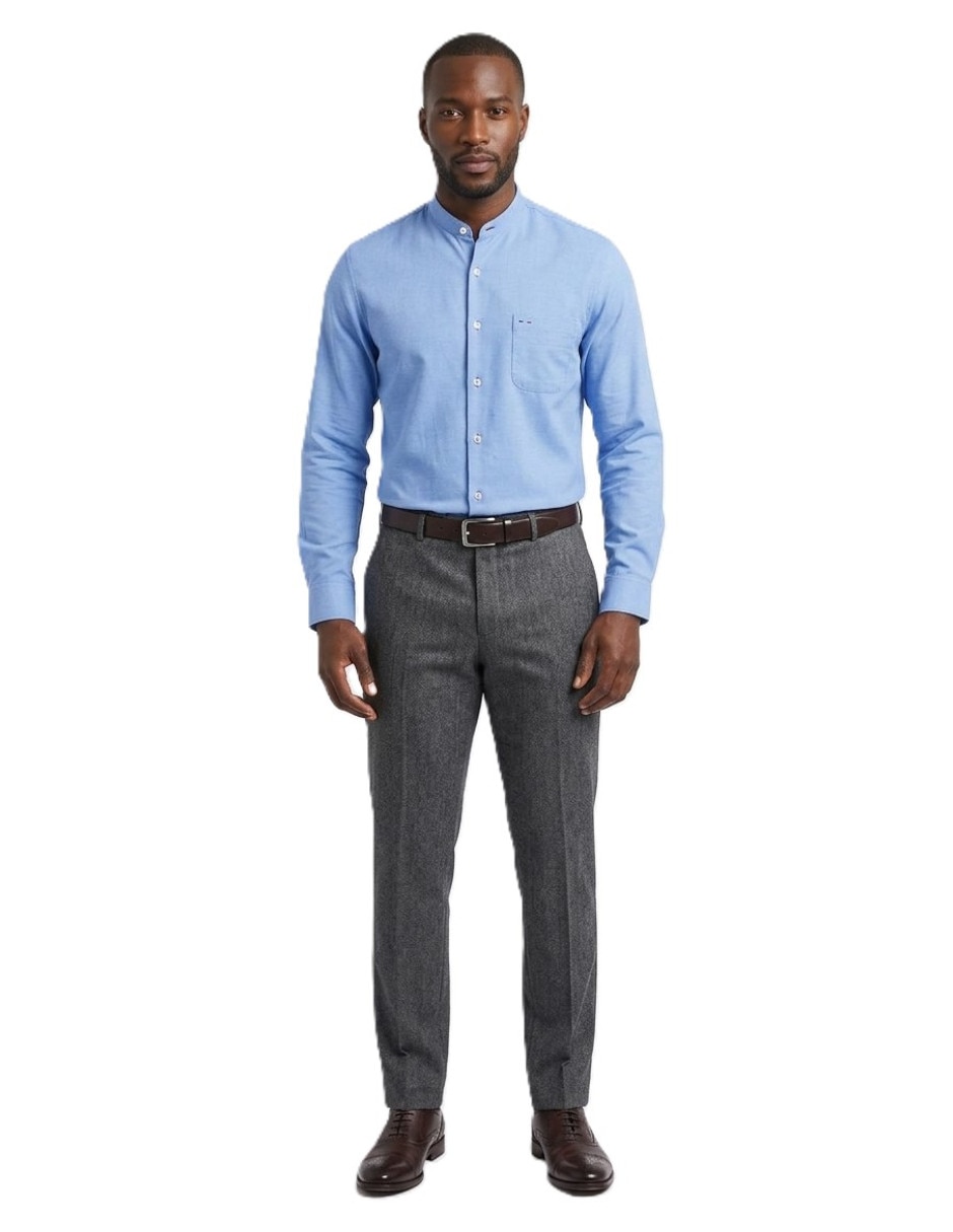 Camisa casual manga larga para hombre 4