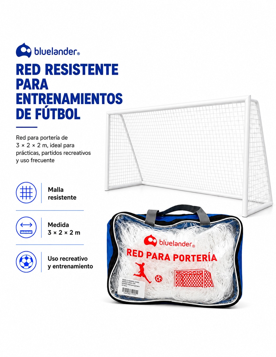 Red de tiro bluelander red para portería de fútbol 4