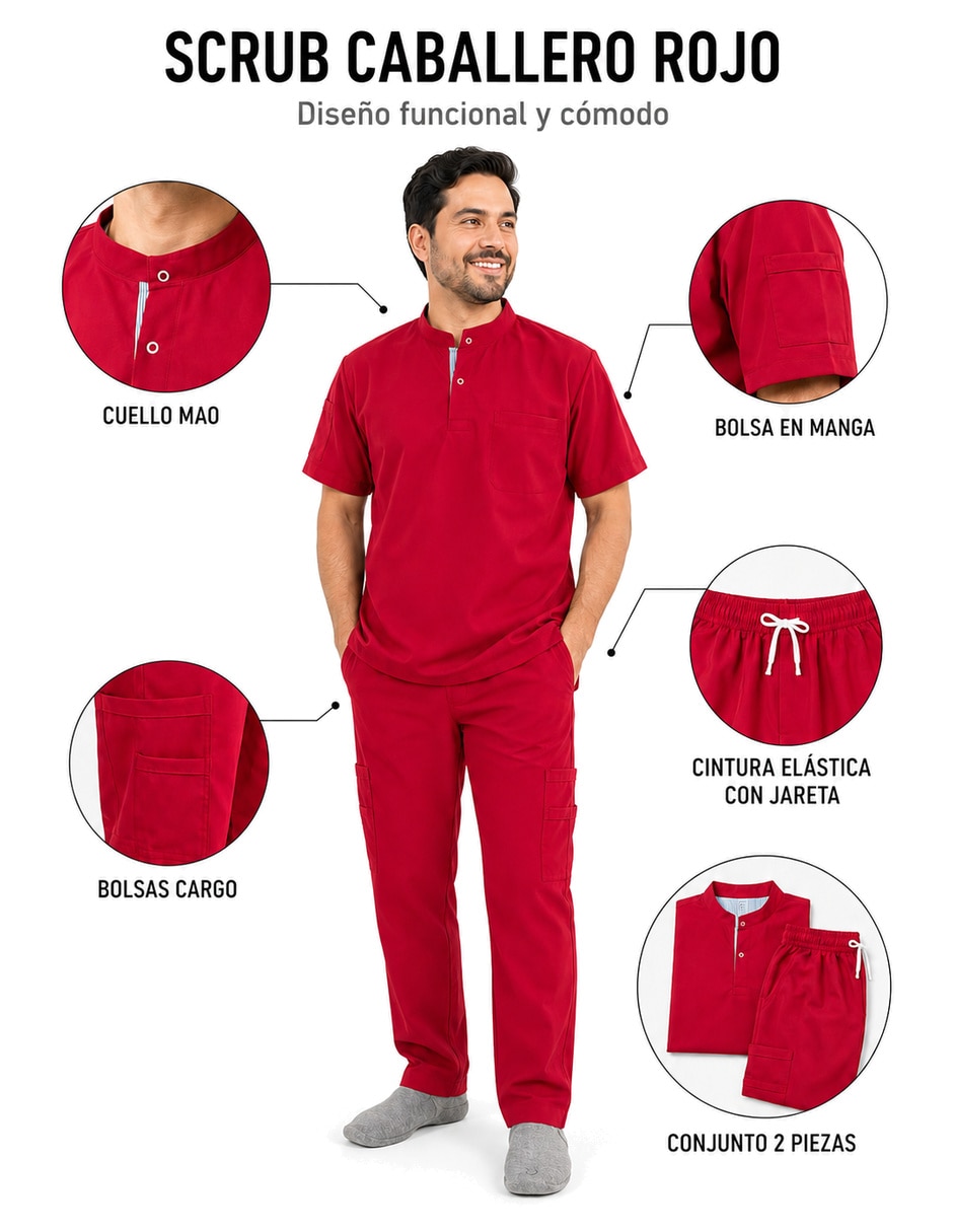 Pijama quirúrgica estilo regular para hombre 3