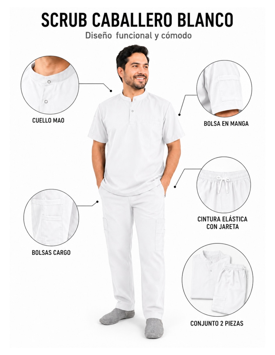 Pijama quirúrgica estilo regular para hombre 9