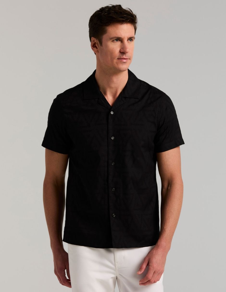 Camisa casual de algodón manga corta para hombre