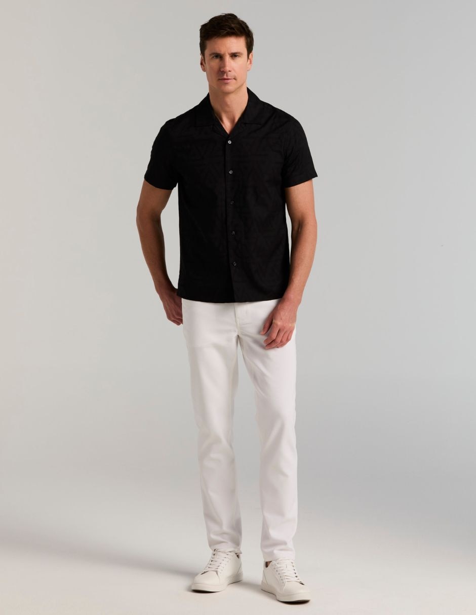 Camisa casual de algodón manga corta para hombre