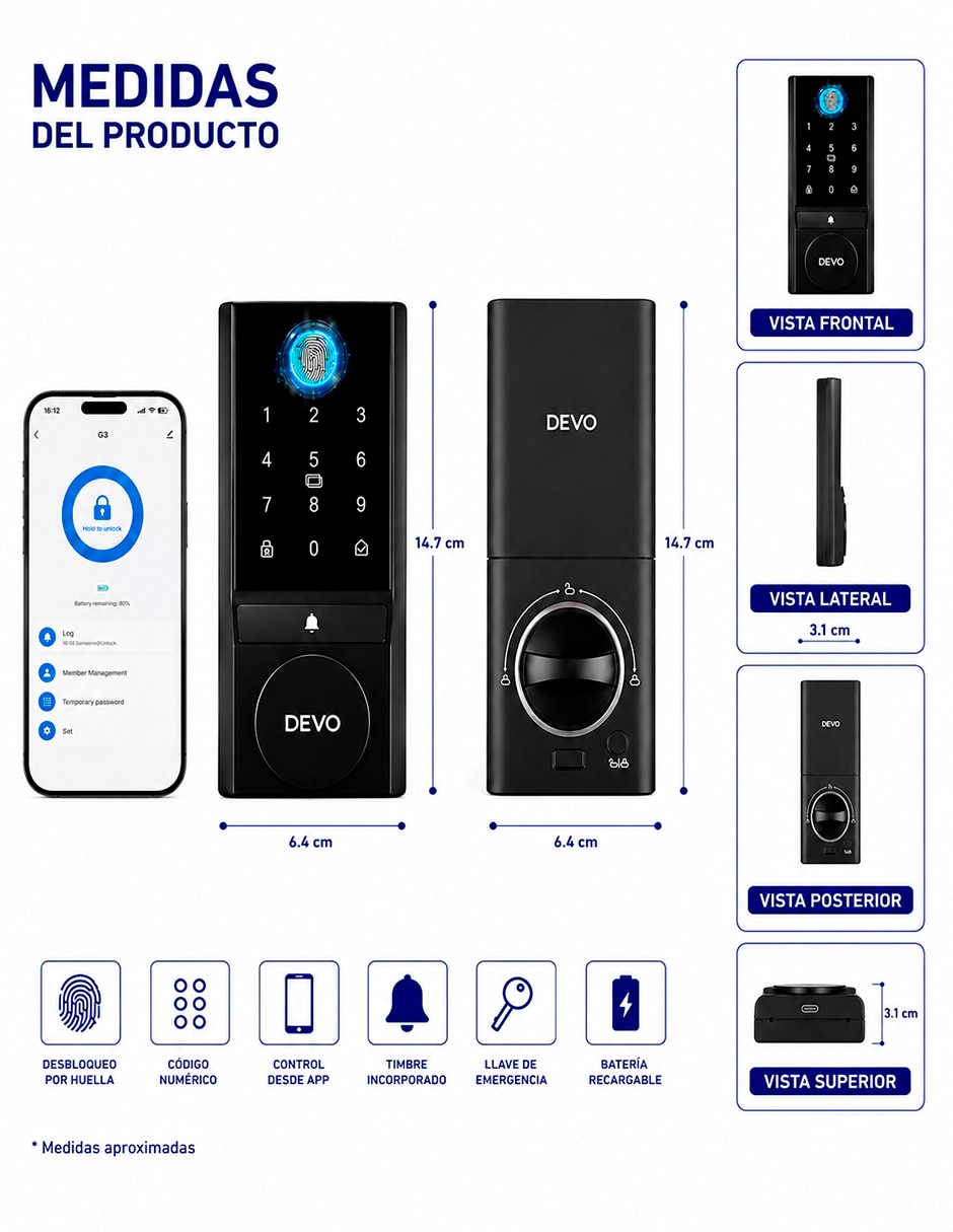 Cerradura smart cbhh1354 5