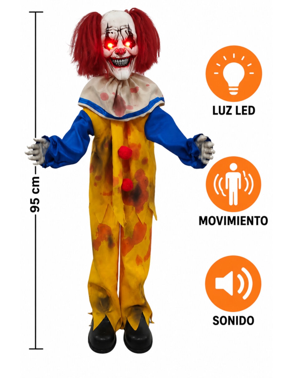 Figura decorativa de Payaso Halloween Animatronic de Poliéster 4