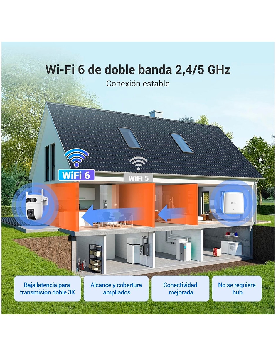 Cámara individual de seguridad modelo CS-C9C 5MP inalámbrica 3K 360° con visión nocturna para exterior 4