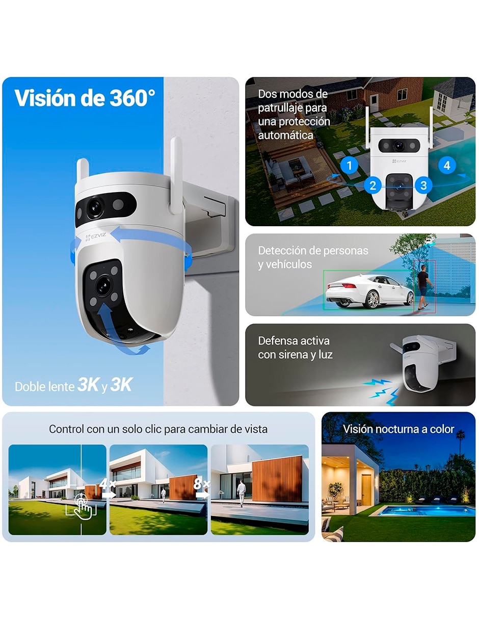 Cámara individual de seguridad modelo CS-C9C 5MP inalámbrica 3K 360° con visión nocturna para exterior 2