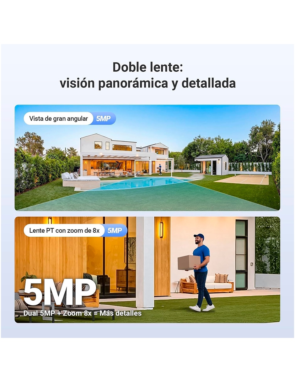 Cámara individual de seguridad modelo CS-C9C 5MP inalámbrica 3K 360° con visión nocturna para exterior 7