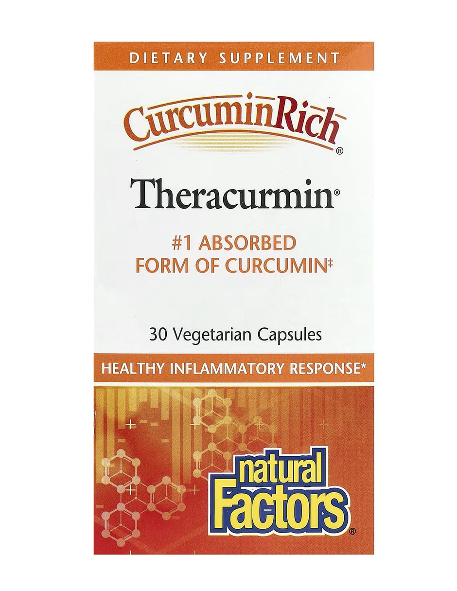 CurcuminRich Theracurmin con cúrcuma de 30 cápsulas