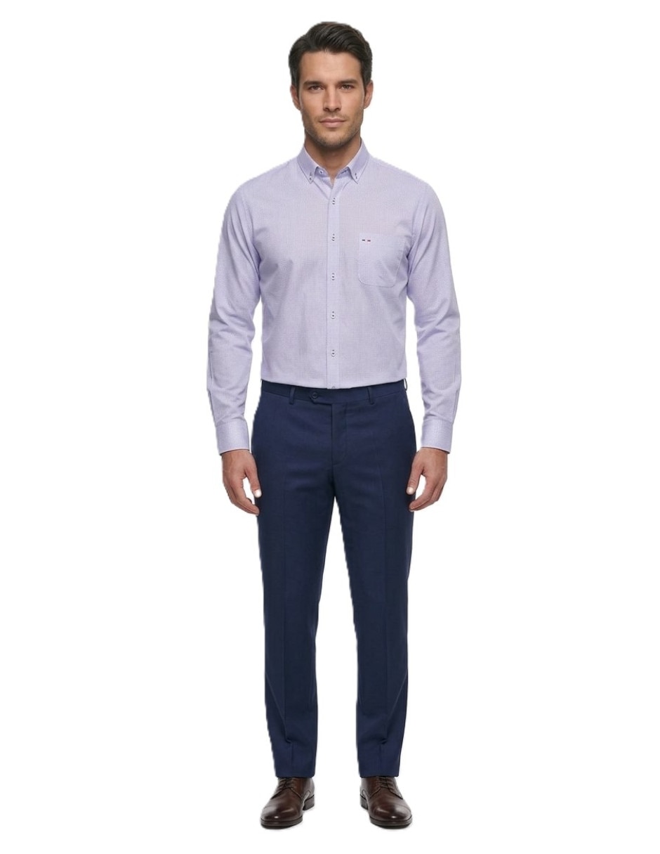 Camisa casual manga larga para hombre 5