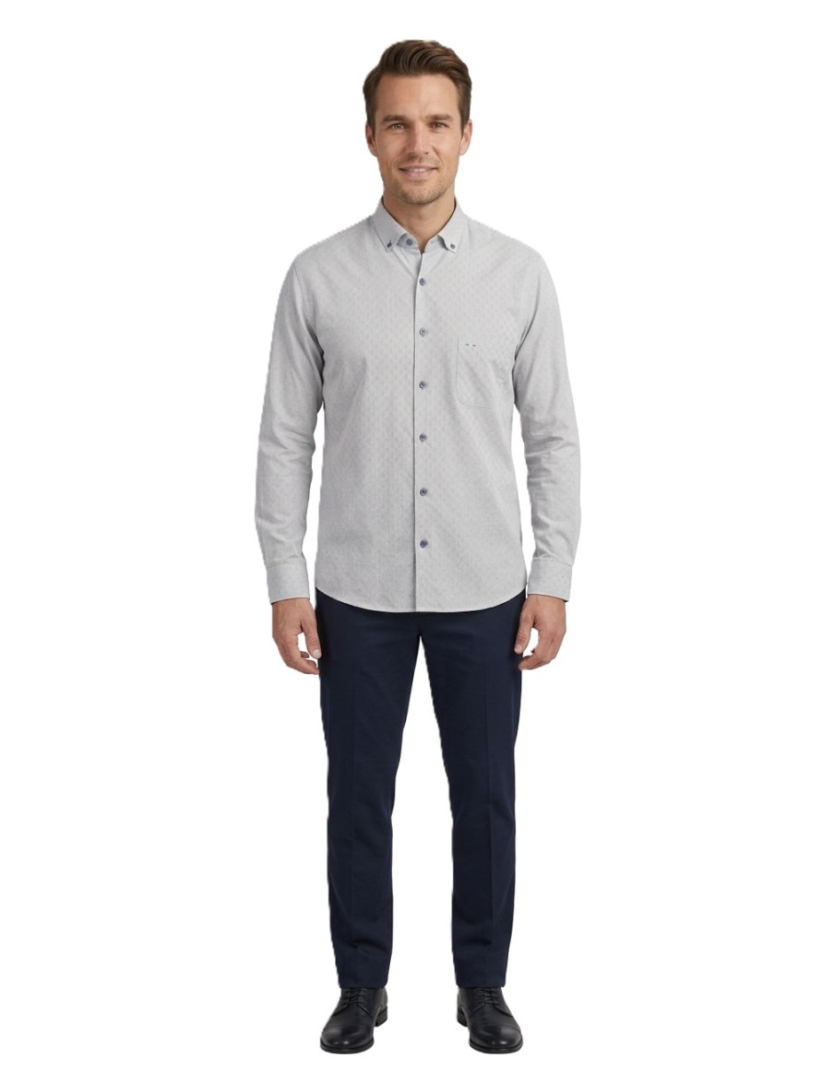 Camisa casual manga larga para hombre 4