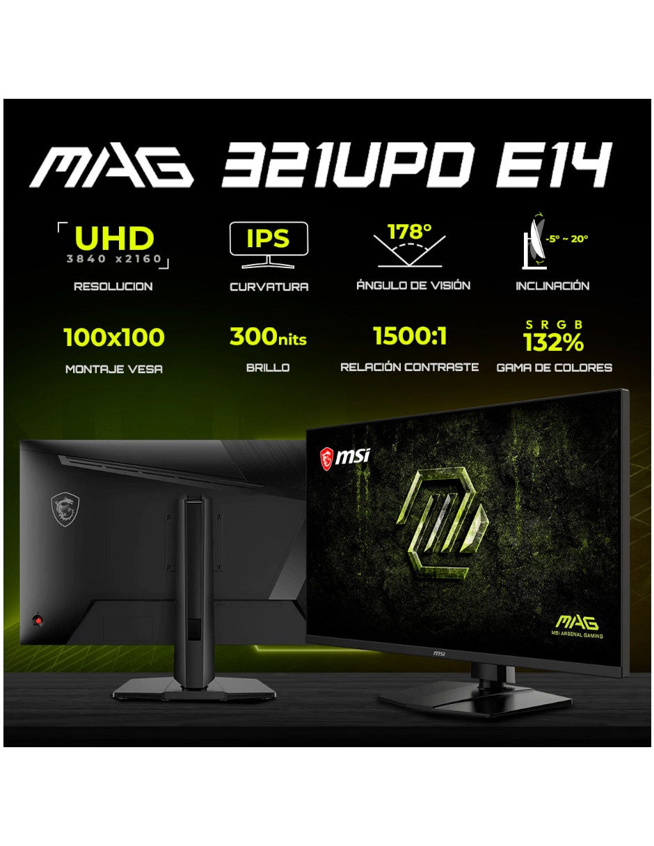 Monitor gamer MAG 321UPD E14 IPS 4K/UHD 31.5 pulgadas 5