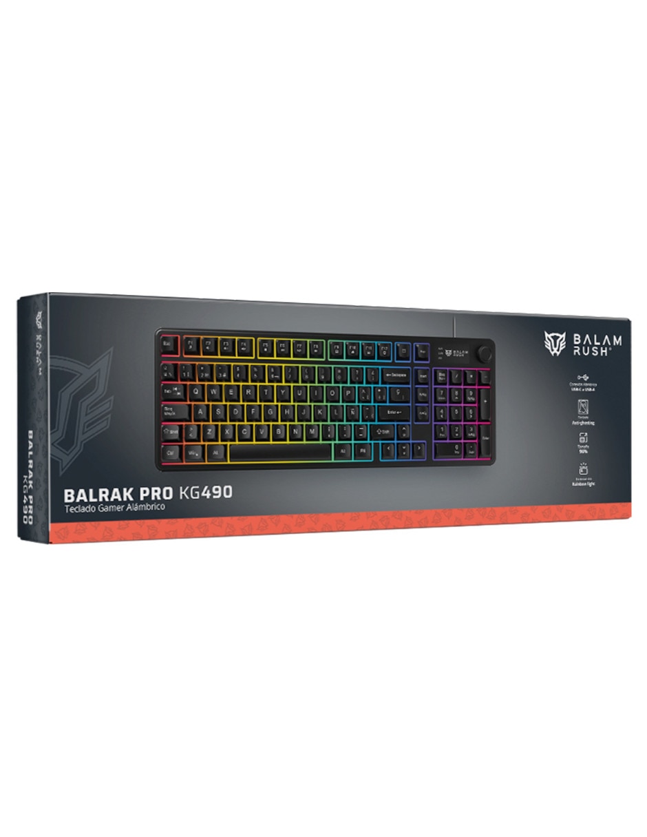 Teclado gamer usb-a 2.0 qwert español con interruptor membrana plana br-945820 5
