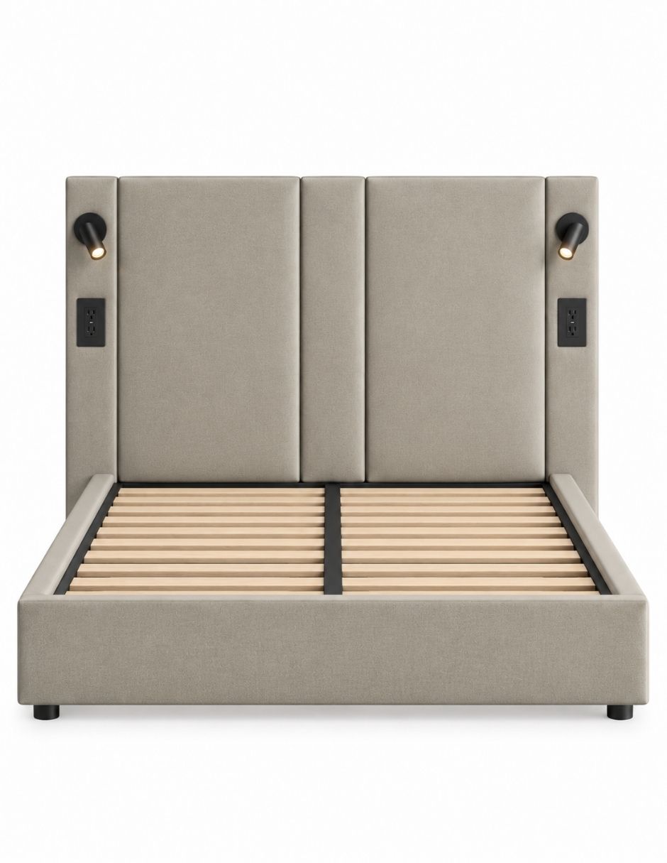 Cama design luxury lightning de tela Cama design luxury lightning de tela