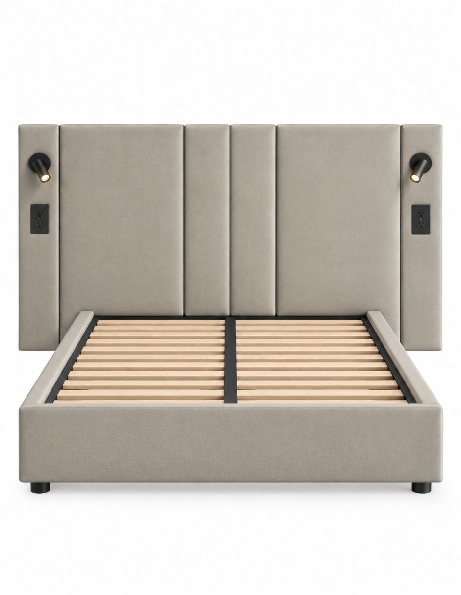 Cama design luxury lightning de tela Cama design luxury lightning de tela