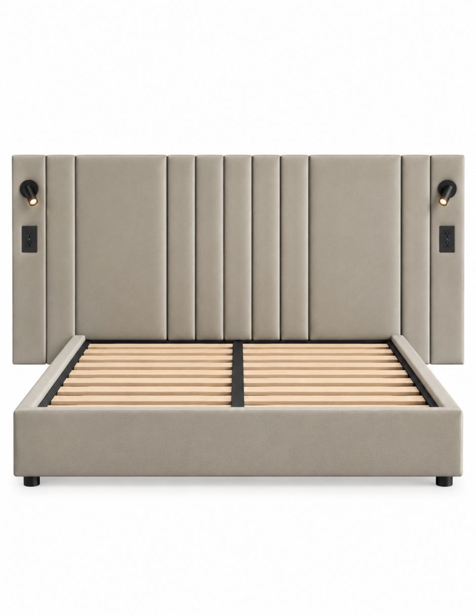 Cama design luxury lightning de tela Cama design luxury lightning de tela