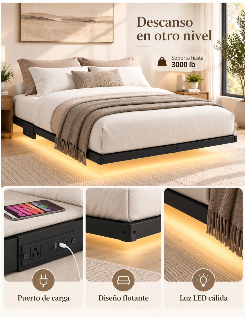 Base para cama armable de metal 2