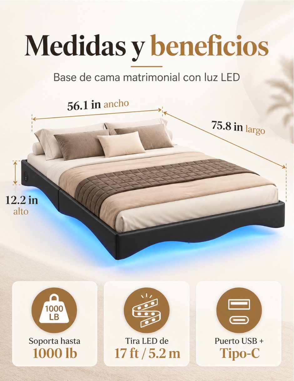 Base para cama Sí de Metal 5