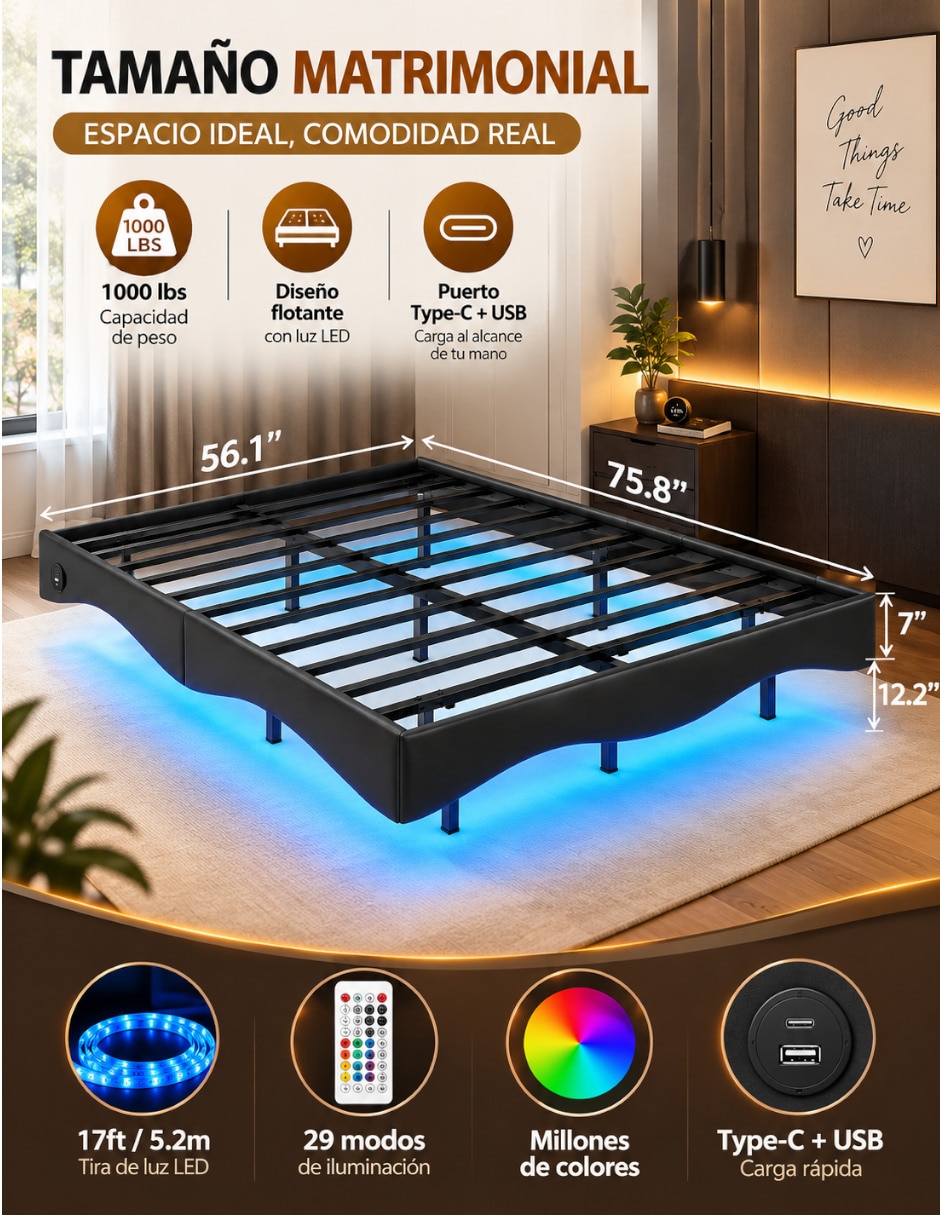 Base para cama Sí de Metal 2