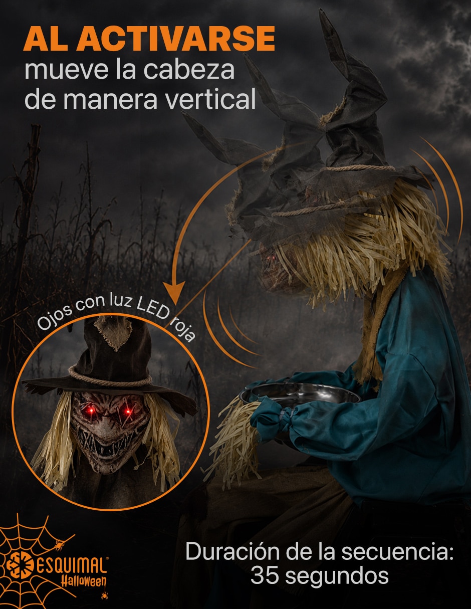 Figura decorativa Muñeco Interactivo de Terror con forma de espantapájaros 2