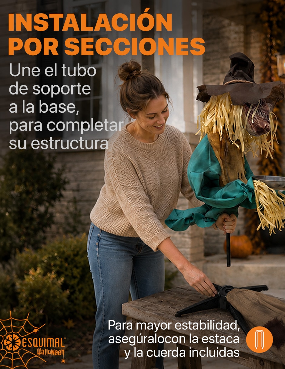 Figura decorativa Muñeco Interactivo de Terror con forma de espantapájaros 4