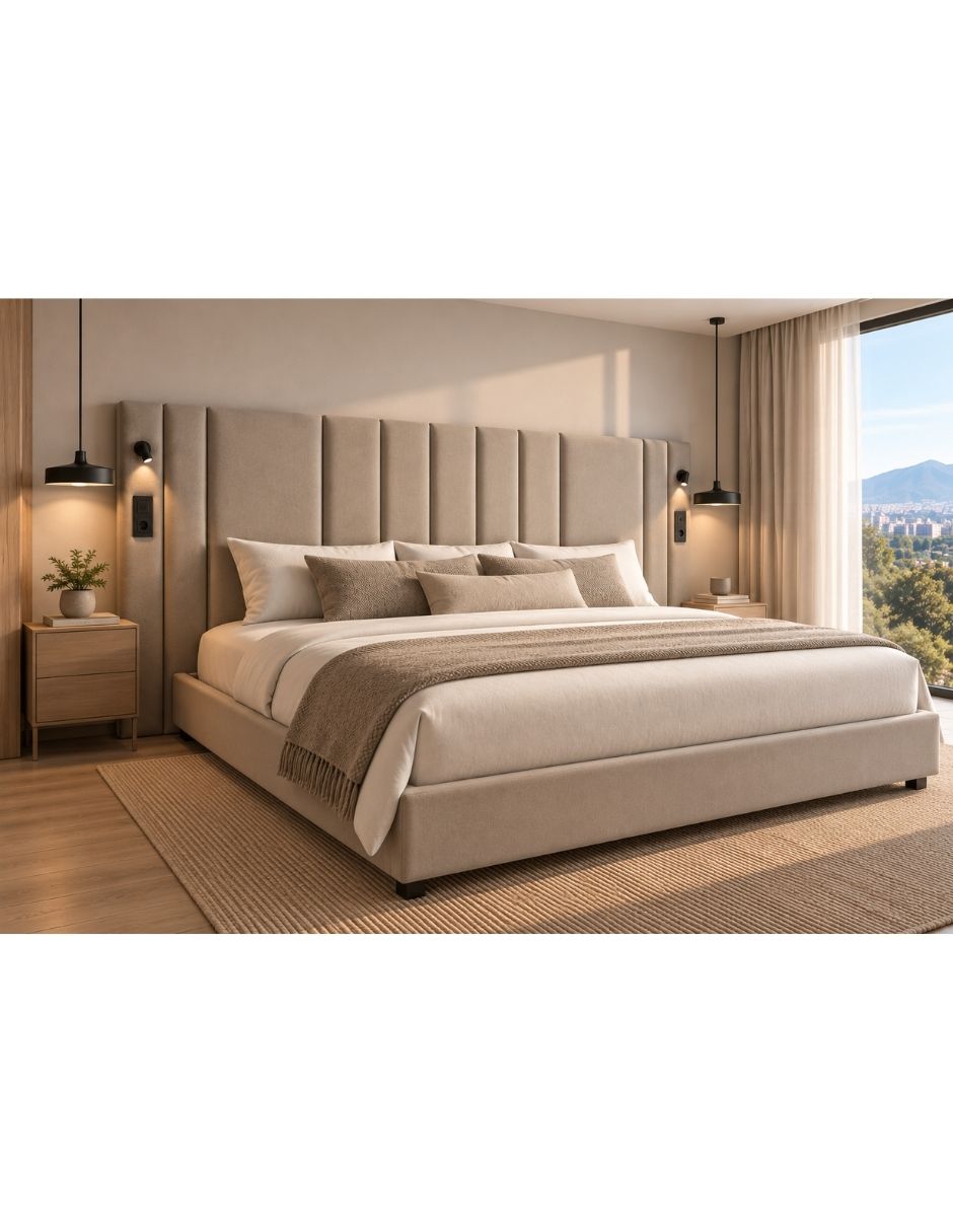 Cabecera armable design luxury lighting de tela 8