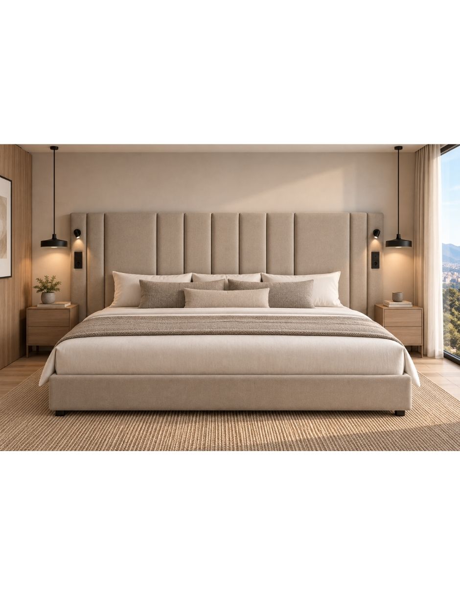 Cabecera armable design luxury lighting de tela 4