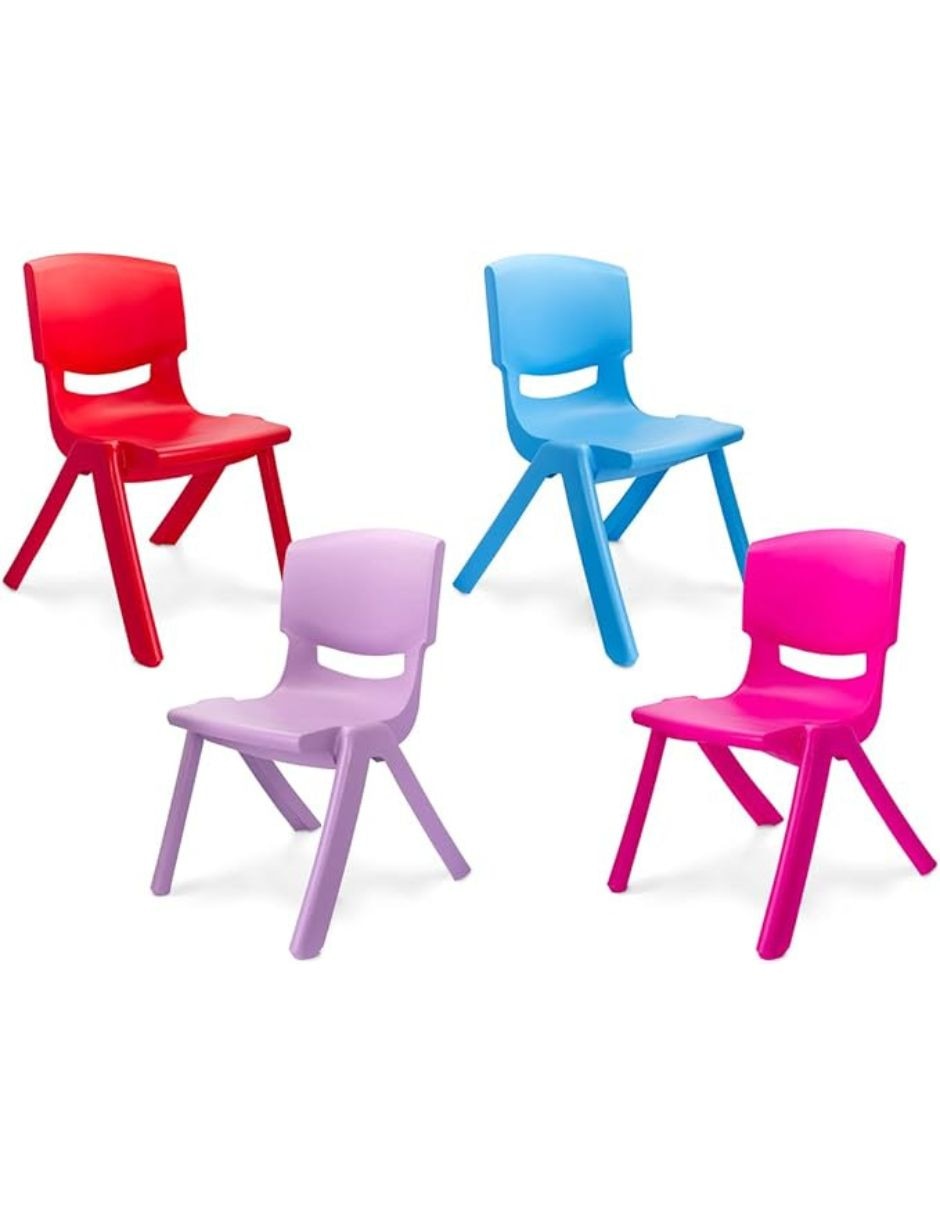 Set de sillas 4 piezas silla infantil de plástico Set de sillas 4 piezas silla infantil de plástico