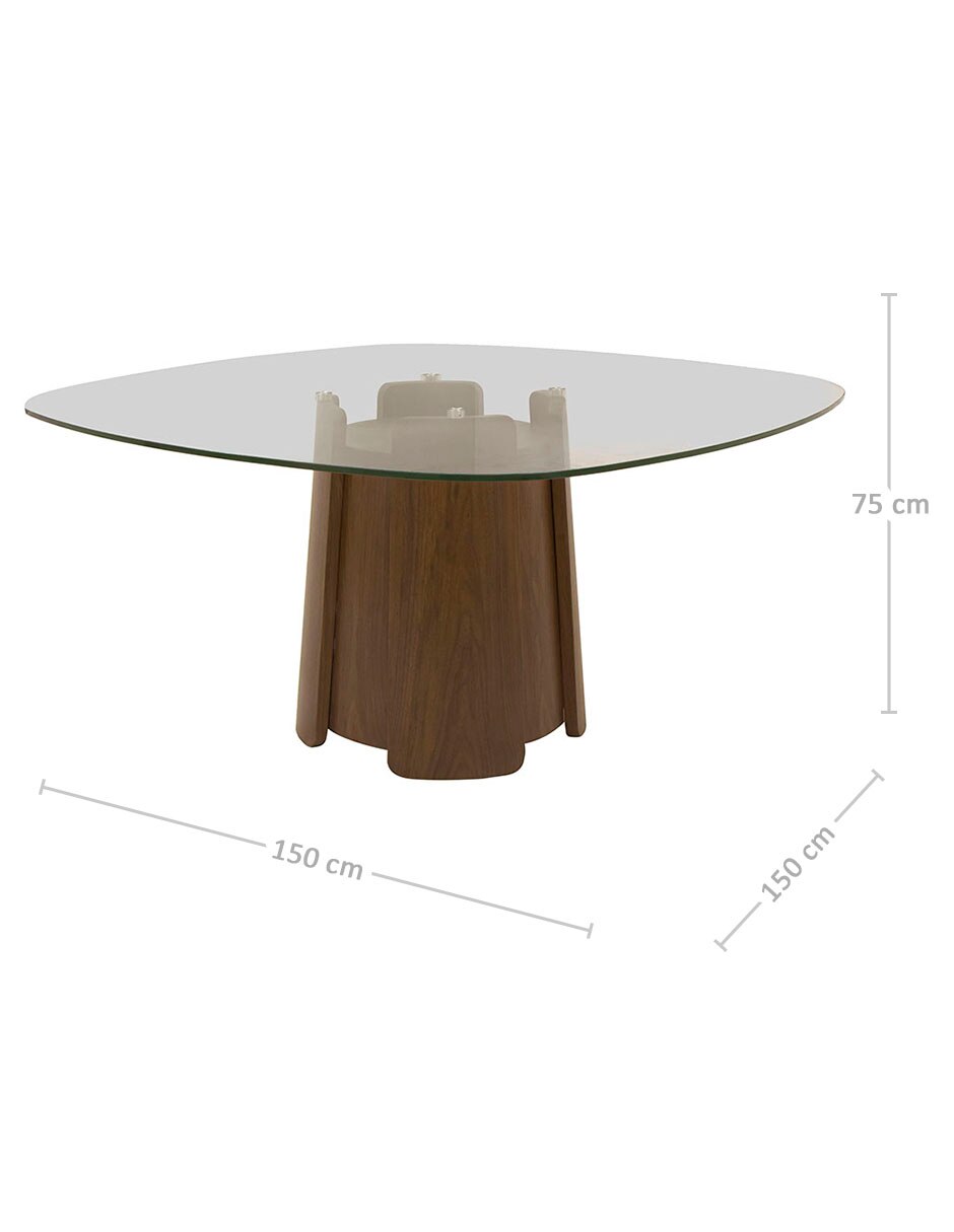Mesa de comedor armable zira de vidrio 7