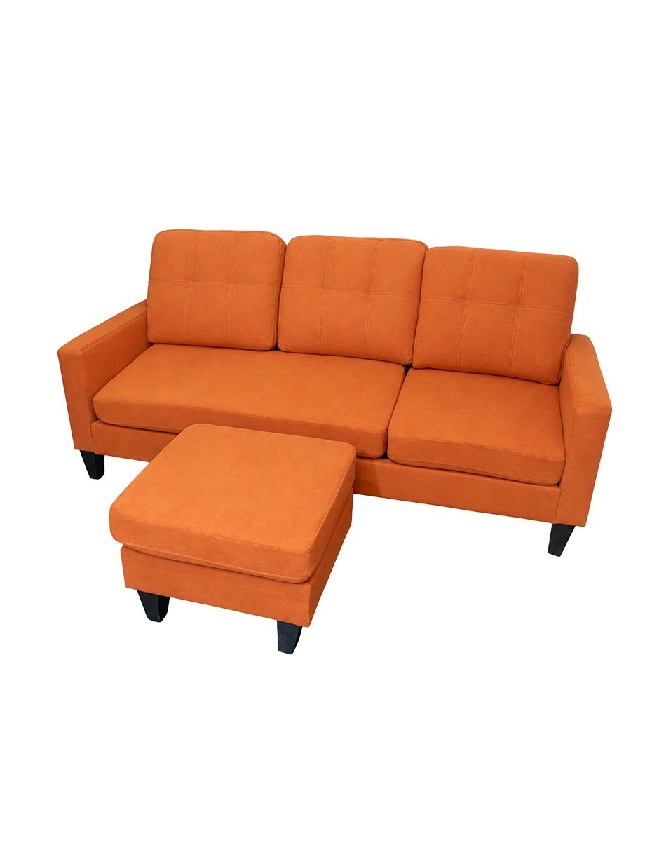 Sofá de madera y tela 2