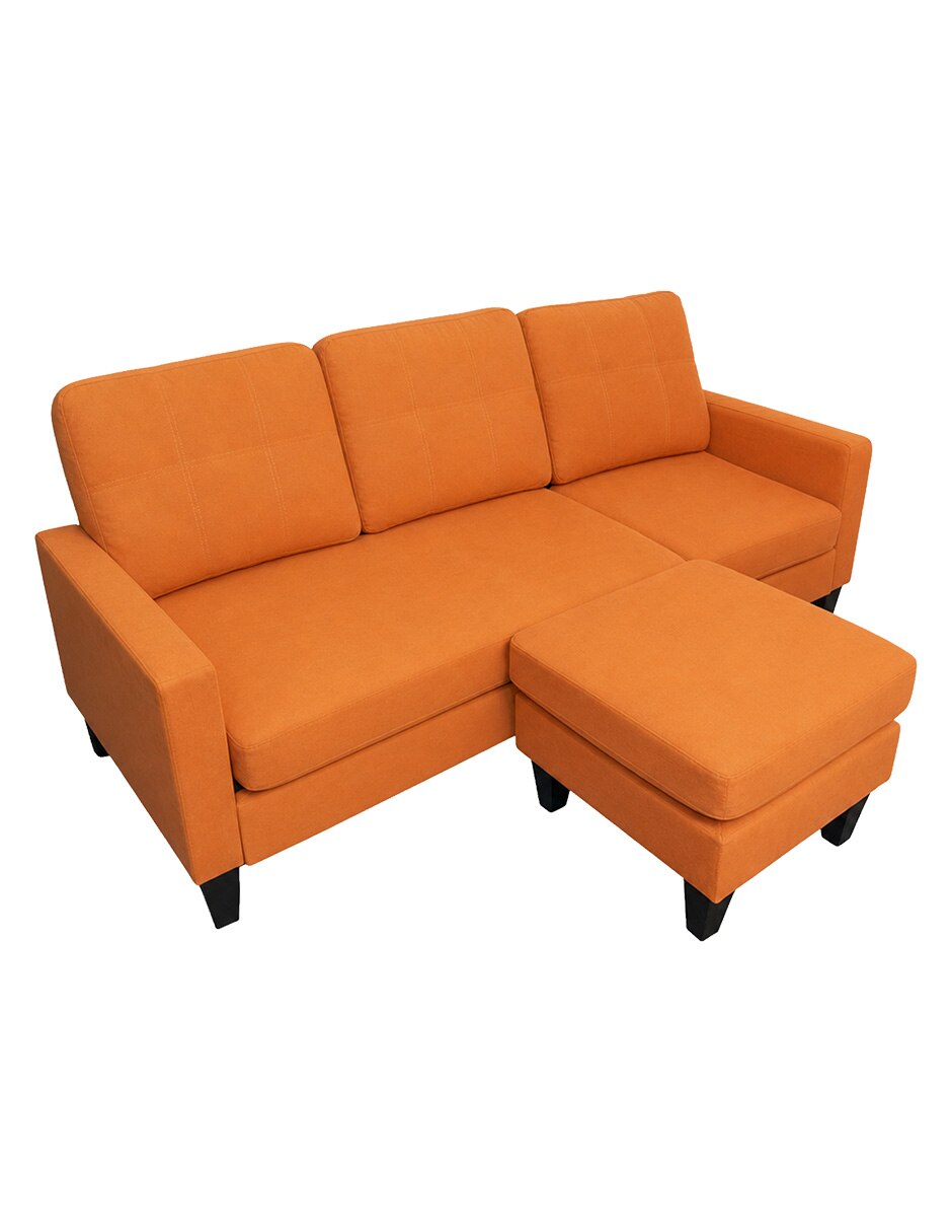 Sofá de madera y tela 4