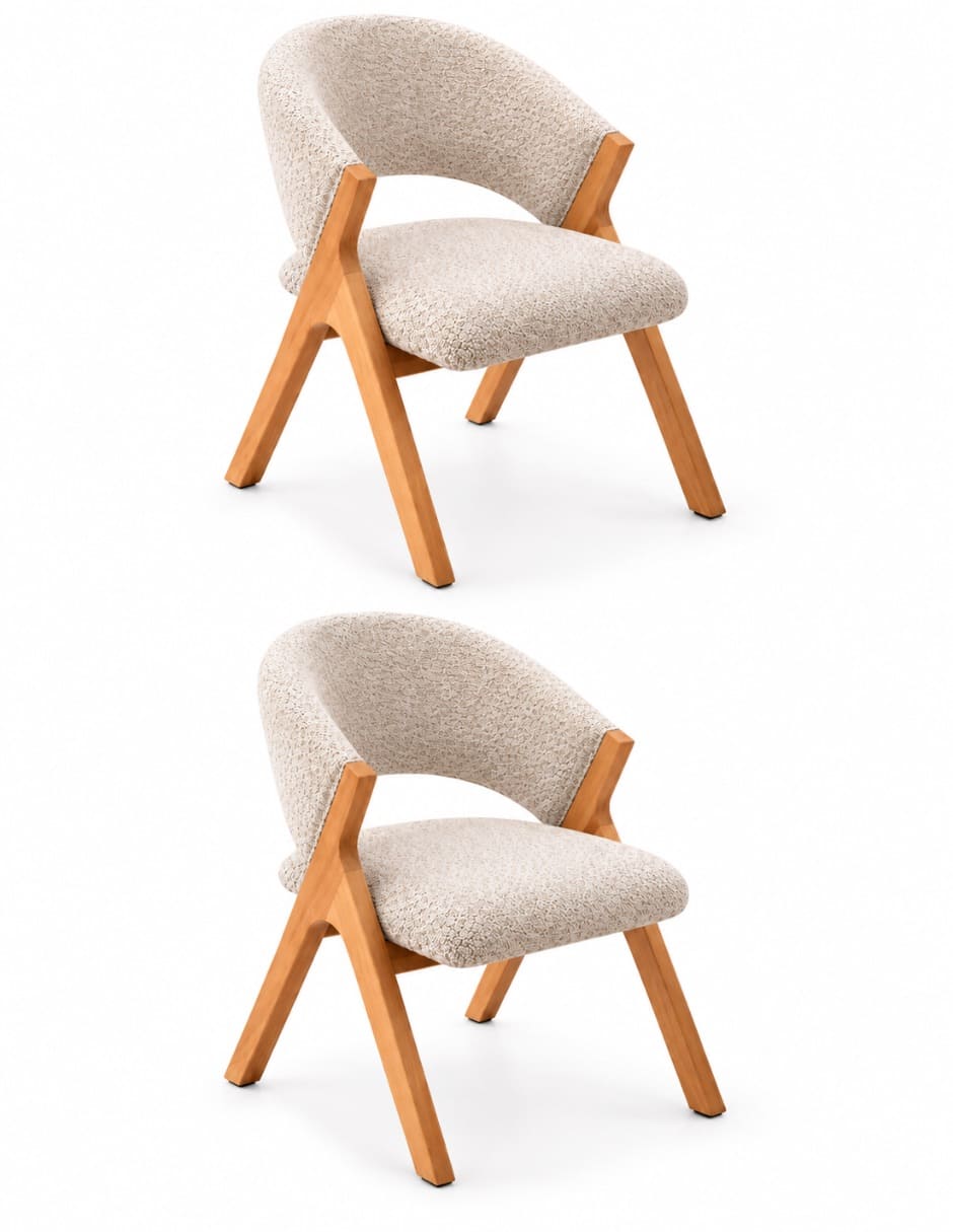 Juego de sillas 2 piezas italia natural de madera pino