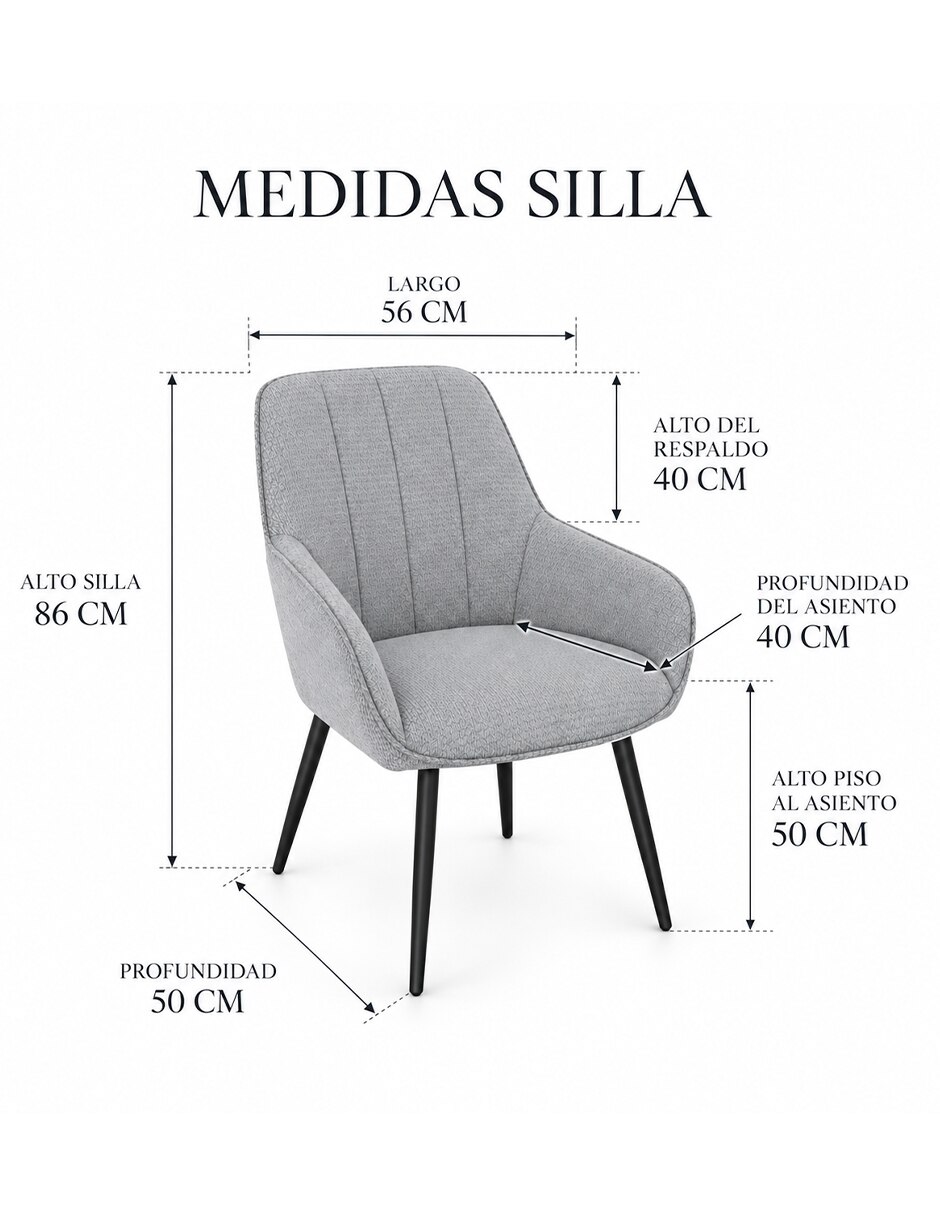 Set de sillas 2 piezas 1364 de metal y tela 3
