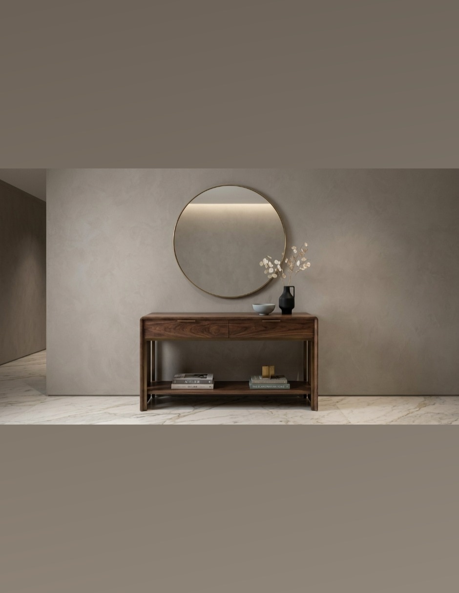 Consola muebles auxiliares de chapa madera 8