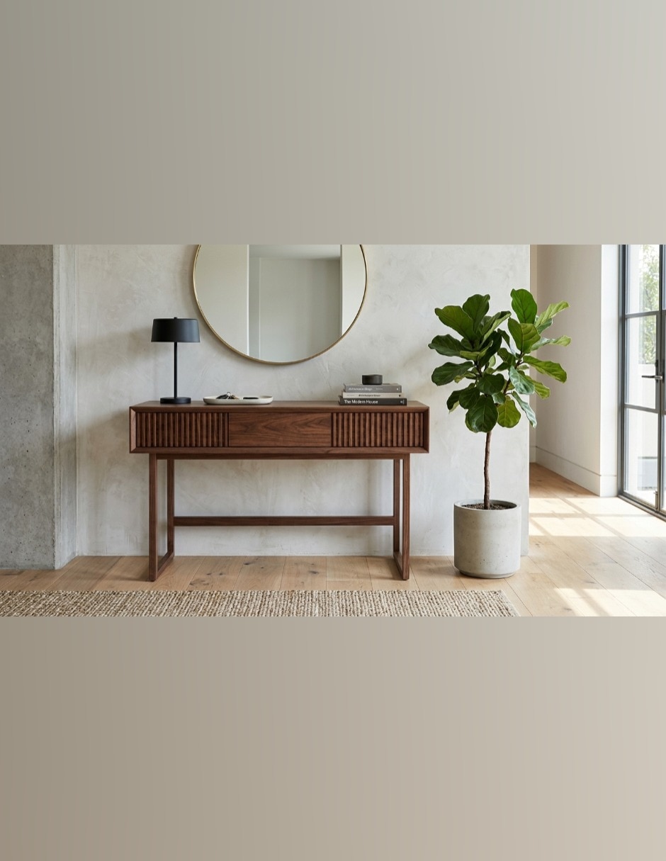 Consola muebles auxiliares de chapa madera 7