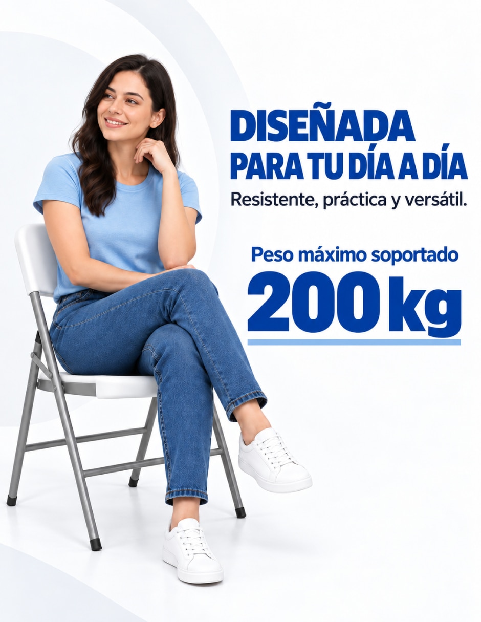 Juego de sillas plegables 6 piezas de plástico 9