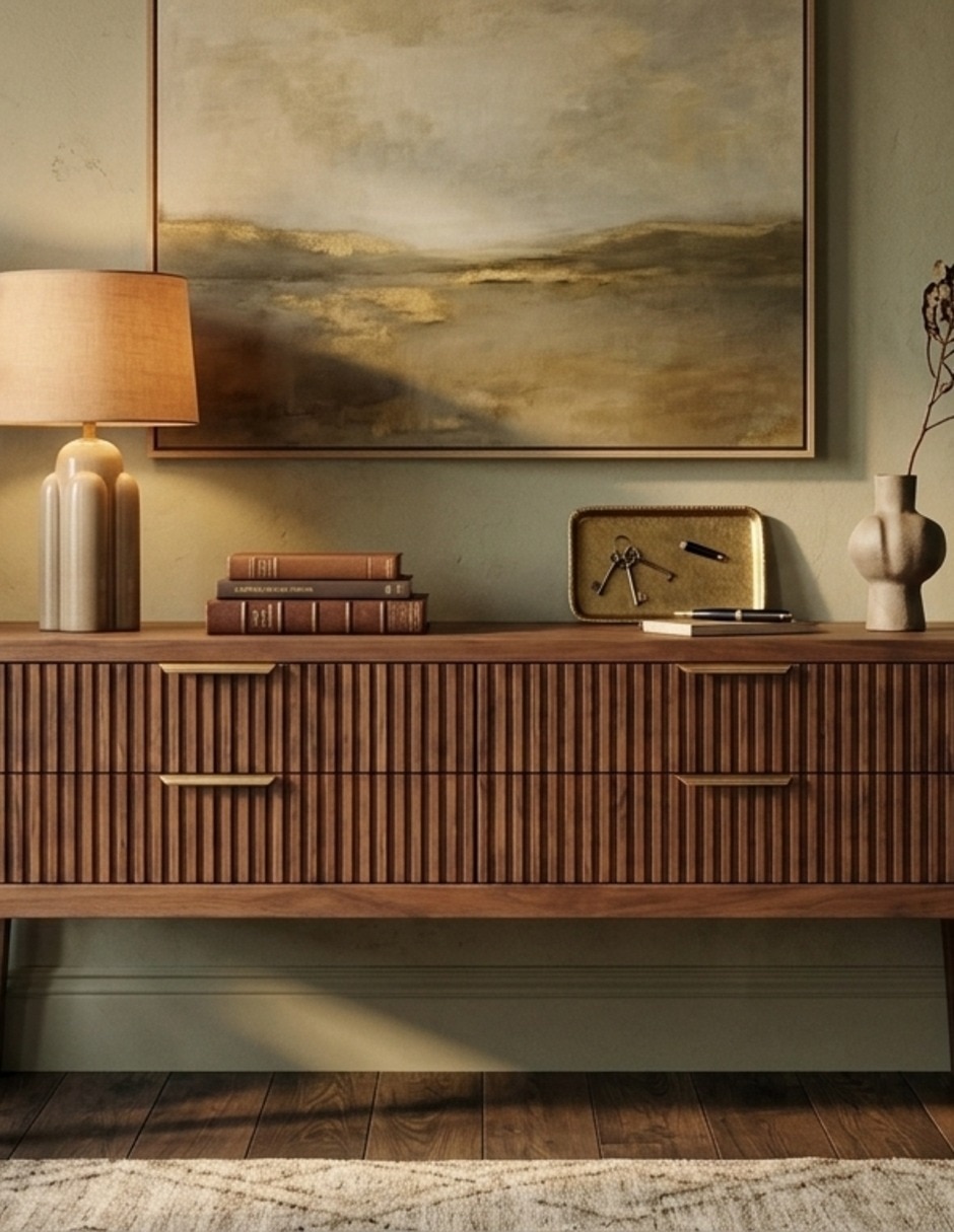 Consola muebles auxiliares de chapa madera 2