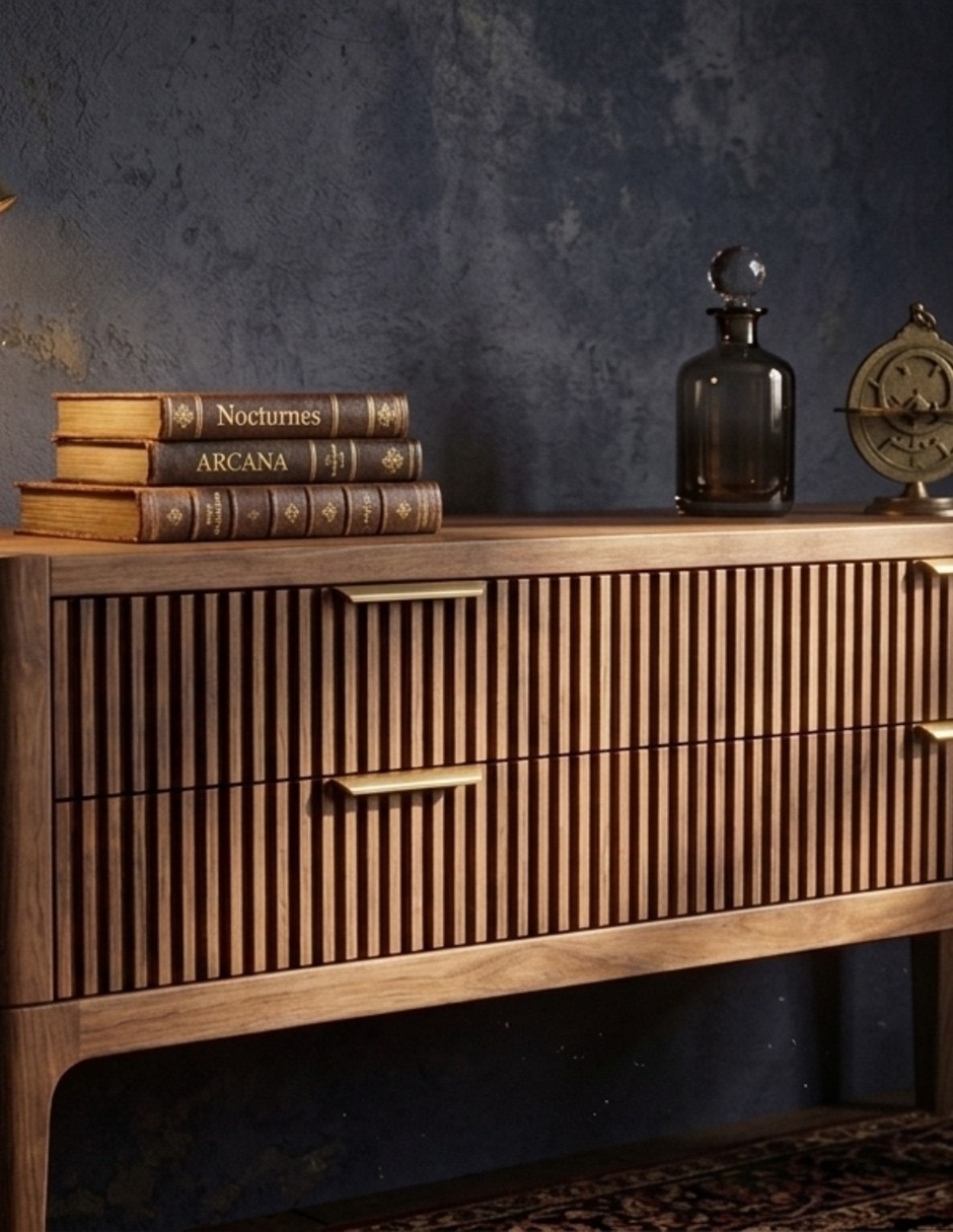 Consola muebles auxiliares de chapa madera 7