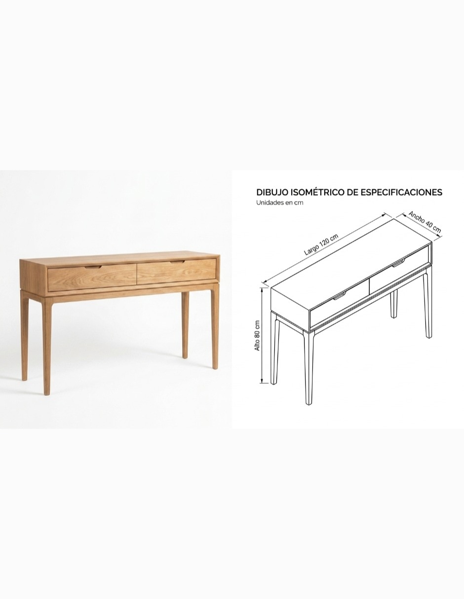 Consola mueble auxiliar de madera 7